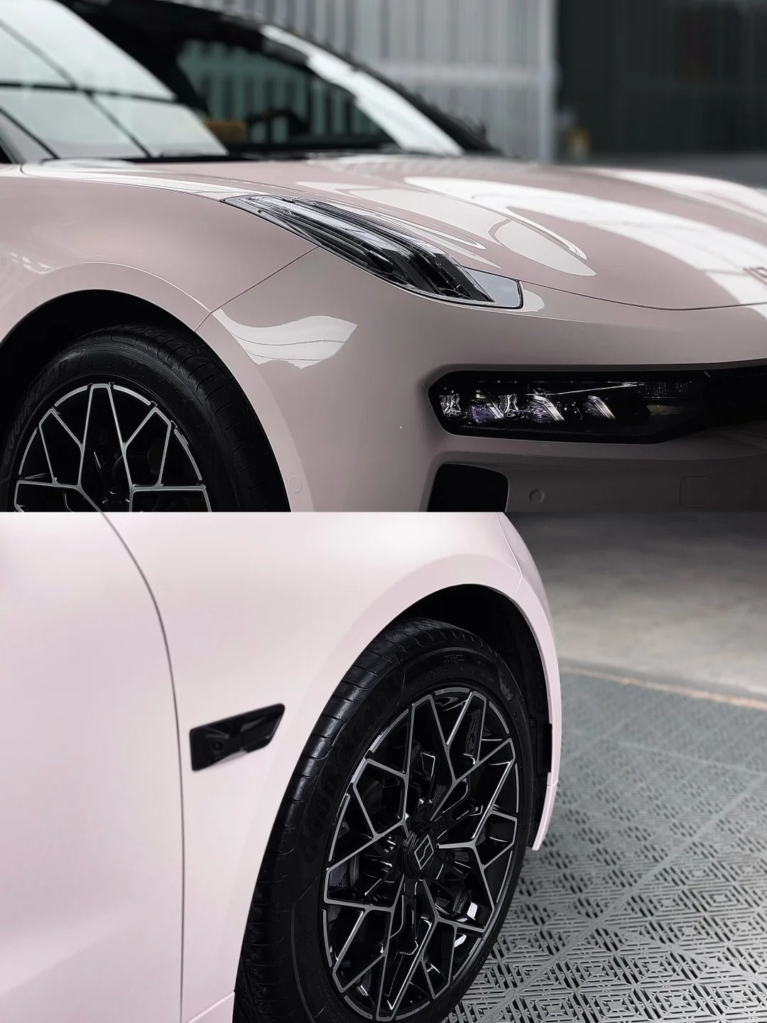 Anole High Glossy White Peach Powder Vinyl Car Wrap