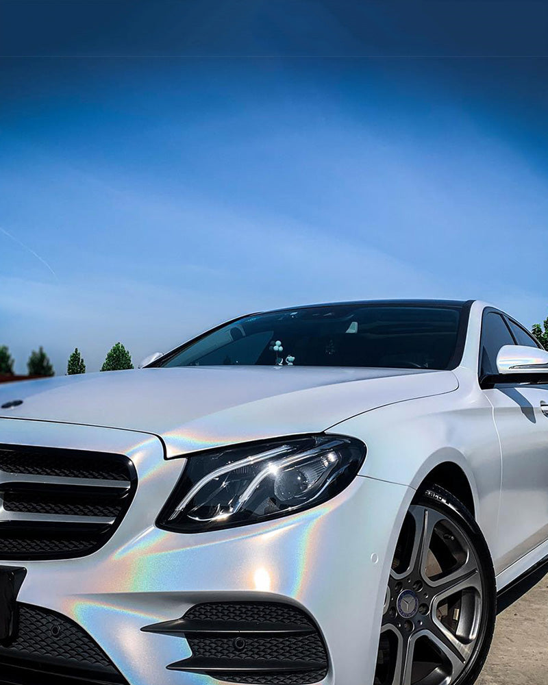Anole Rainbow Metallic Majestic White/ Iridescent Laser White Vinyl Car Wrap