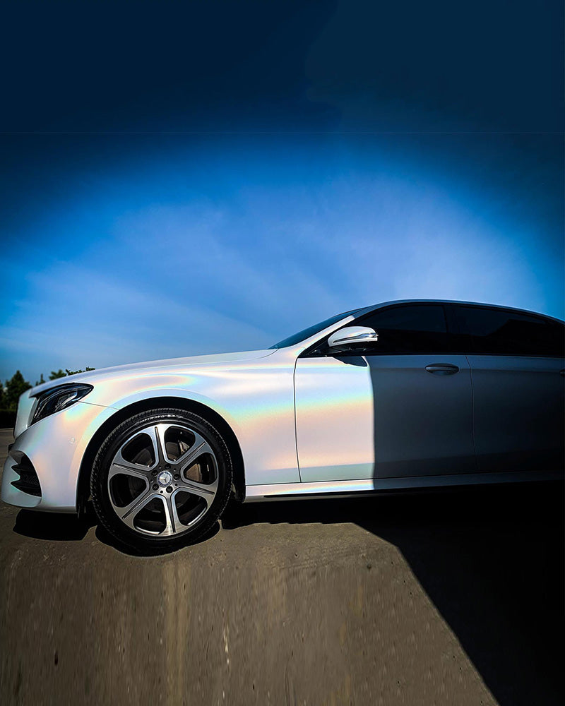 Anole Rainbow Metallic Majestic White/ Iridescent Laser White Vinyl Car Wrap