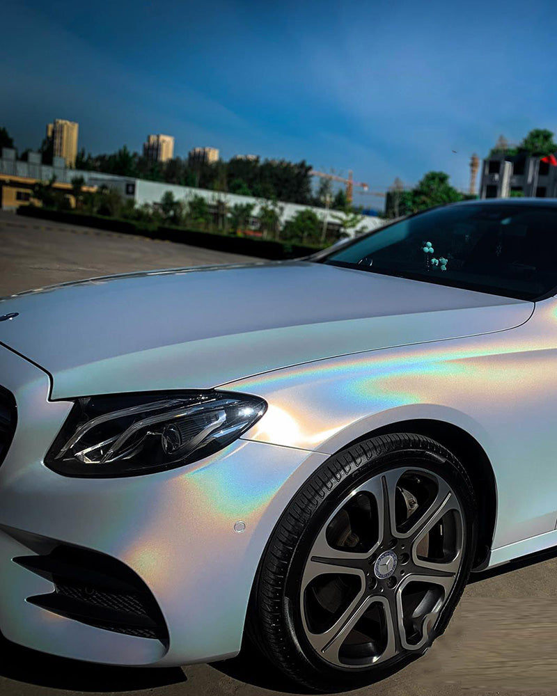 Anole Rainbow Metallic Majestic White/ Iridescent Laser White Vinyl Car Wrap