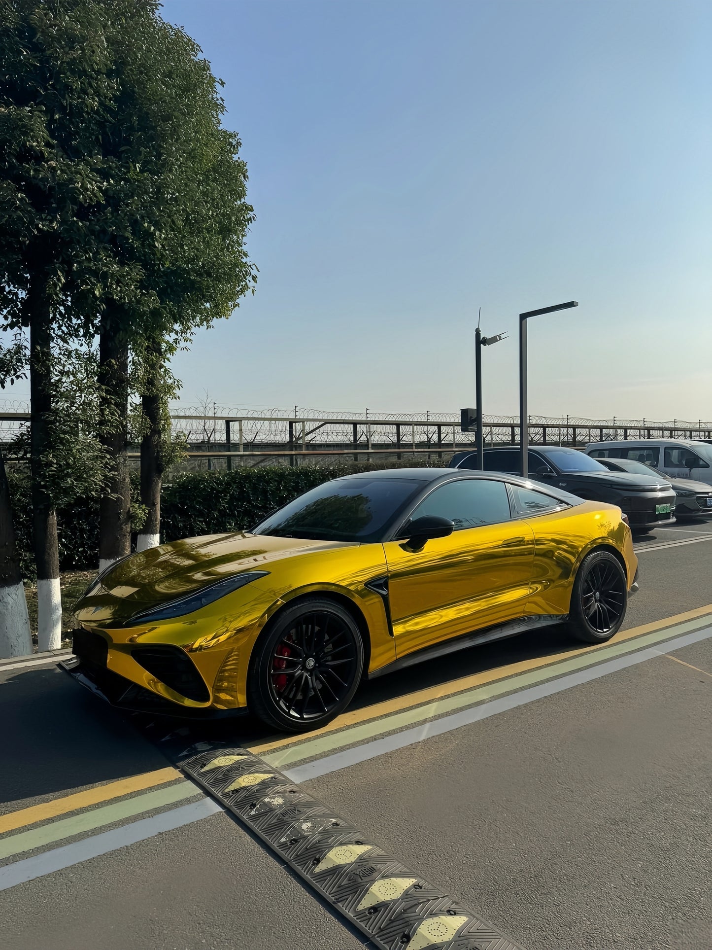 Anole Mirror Chrome Stretching Gold Vinyl Car Wrap