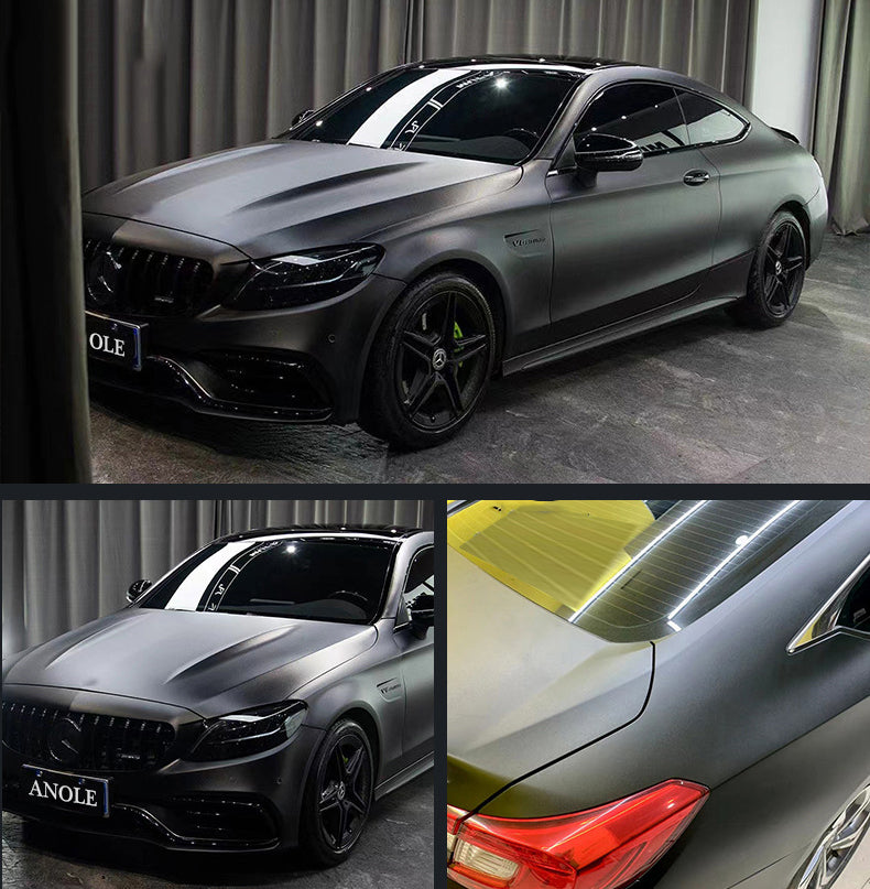 Anole Frosted Matte Black Vinyl Car Wrap