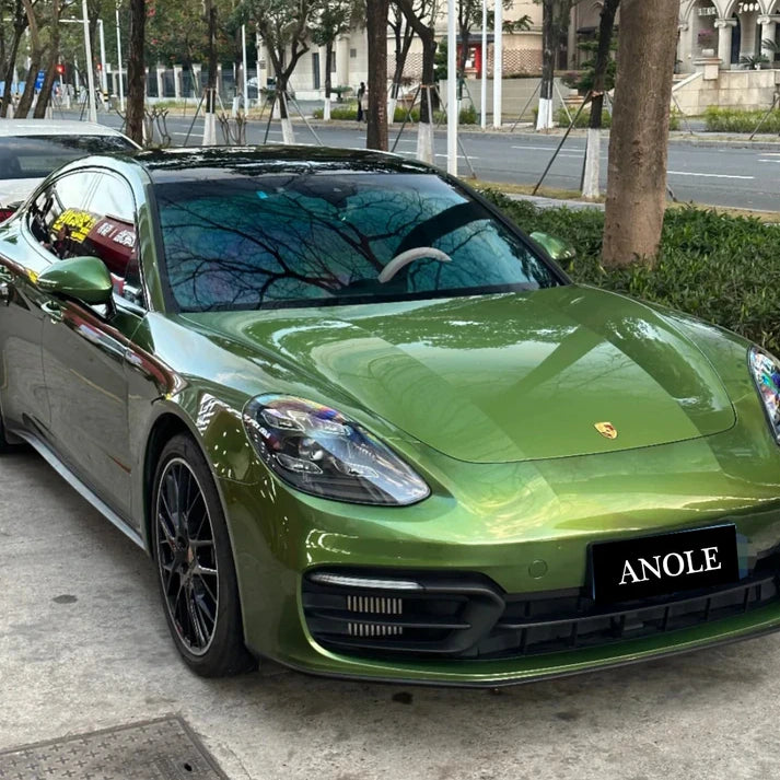 Anole Glossy Metallic Mamba Green Vinyl Car Wrap
