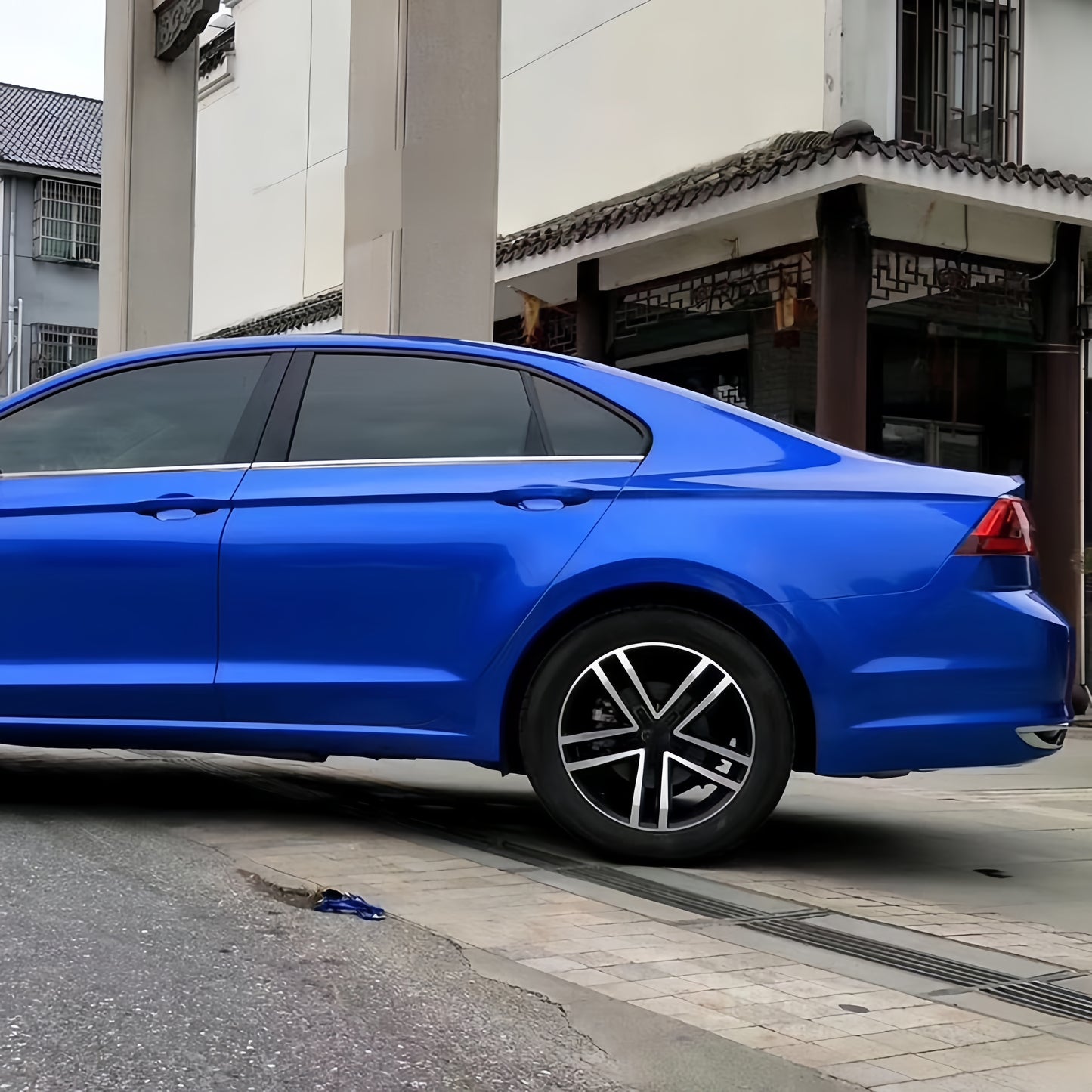 Anole Glossy Metallic Bright Blue Azure Blue Car Vinyl Wrap