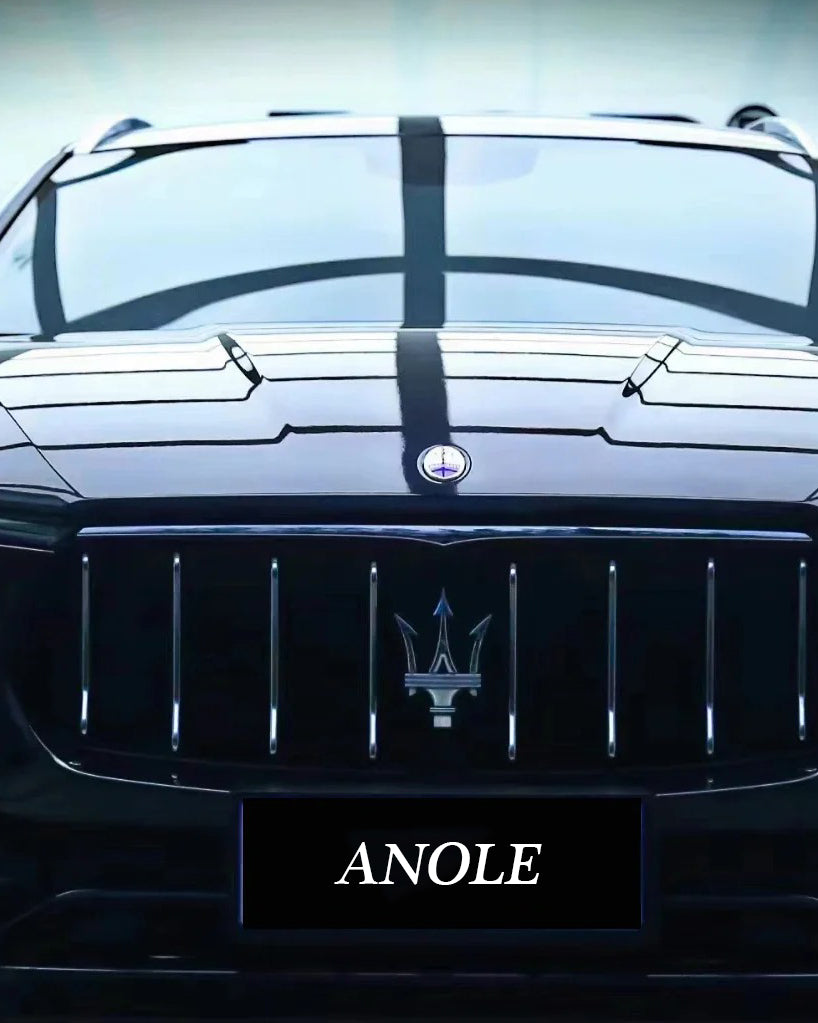 Anole Glossy Metallic Glitter Black Blue Car Vinyl Wrap