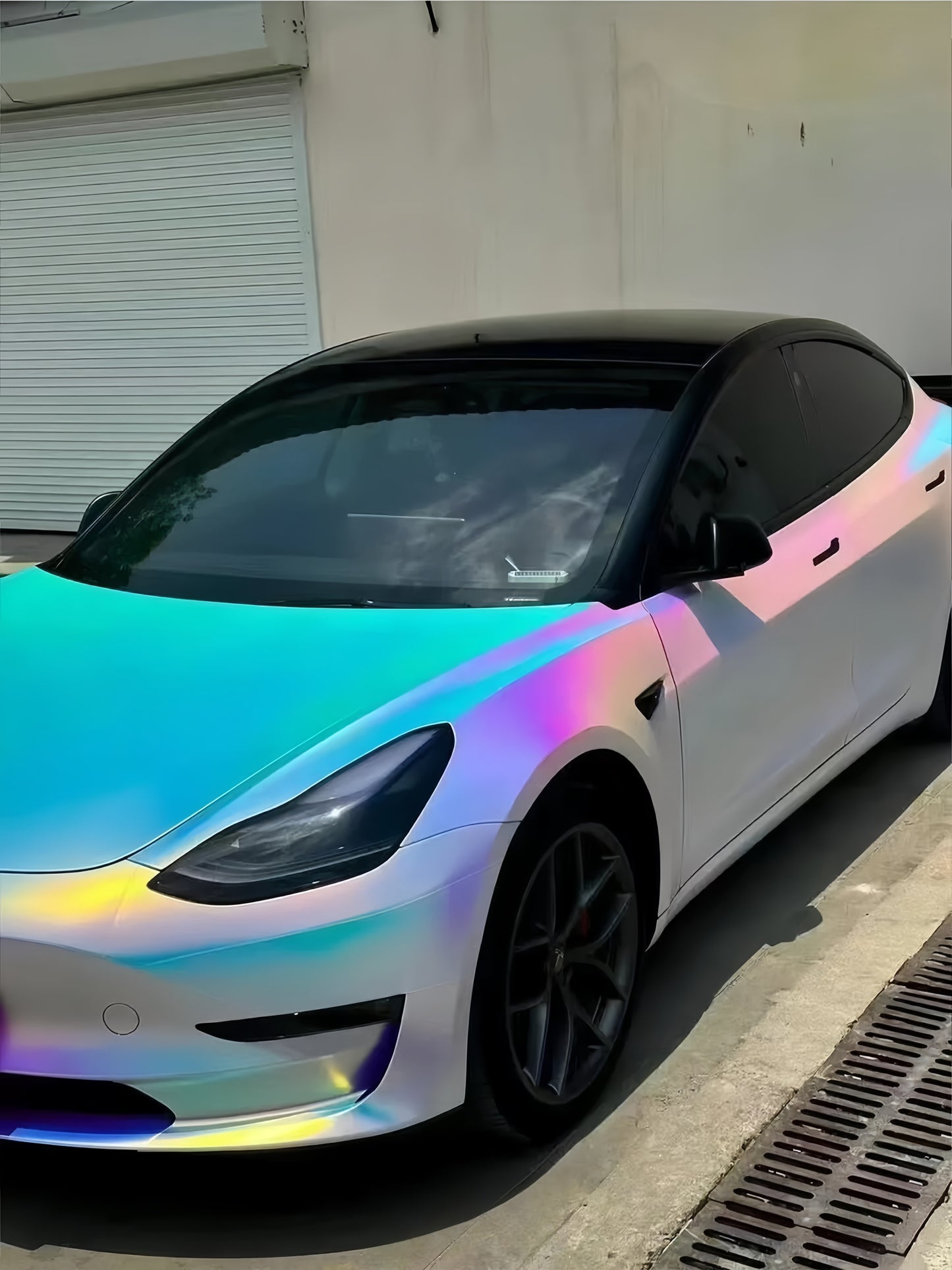 Anole Glossy Iridescent Opal Chrome White Laser Car Vinyl Wrap