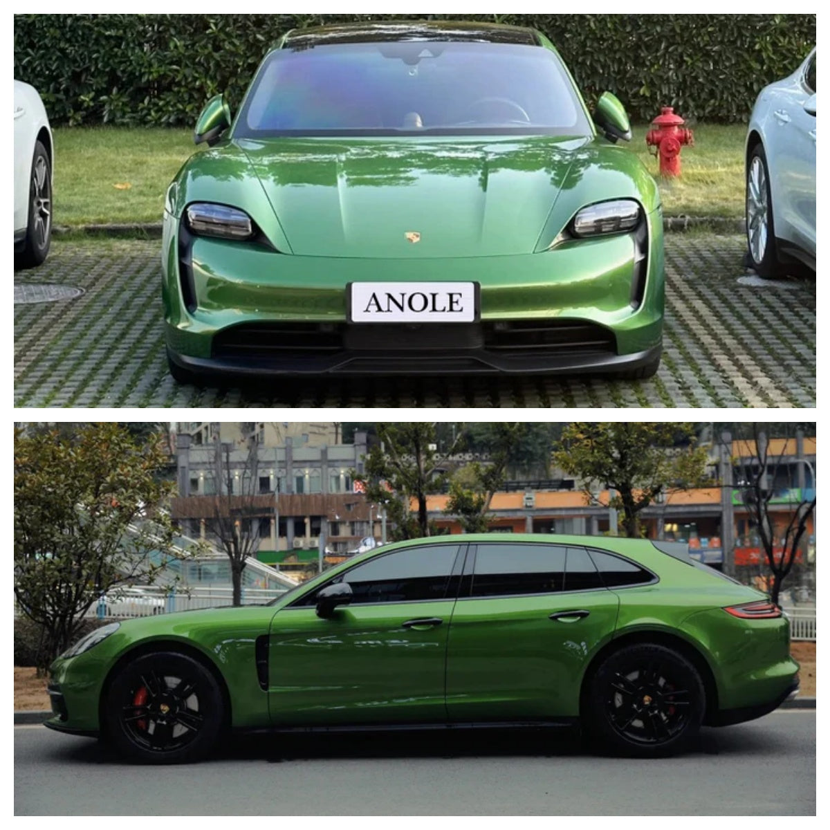 Anole Glossy Metallic Mamba Green Vinyl Car Wrap