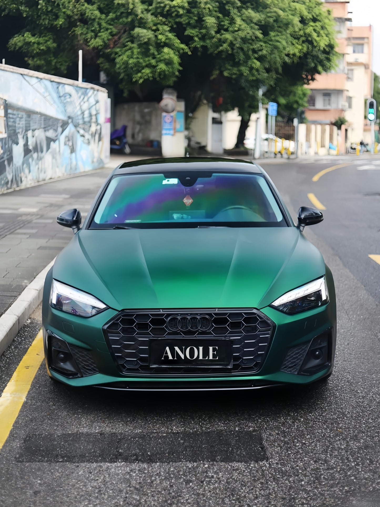 Anole Satin Chrome Silk Green Vinyl Car Wrap