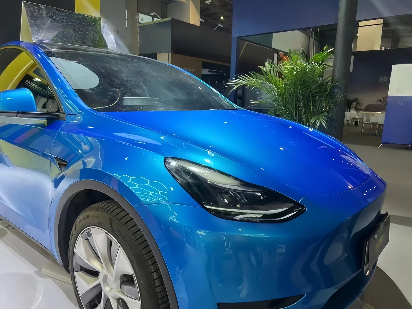 Anole Glossy Metallic Bright Blue Azure Blue Car Vinyl Wrap