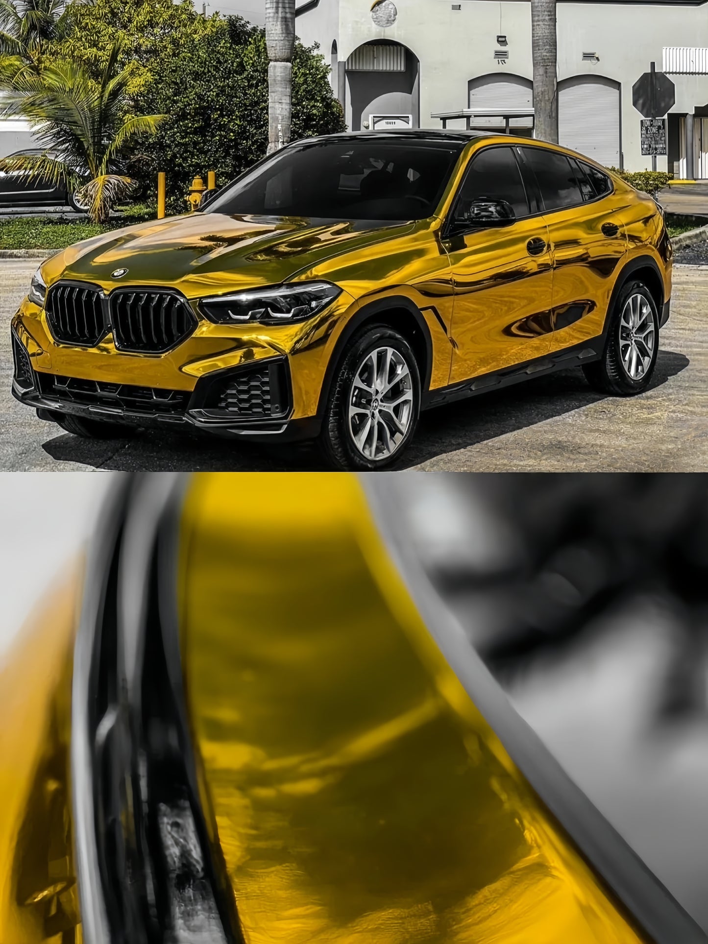Anole Mirror Chrome Stretching Gold Vinyl Car Wrap