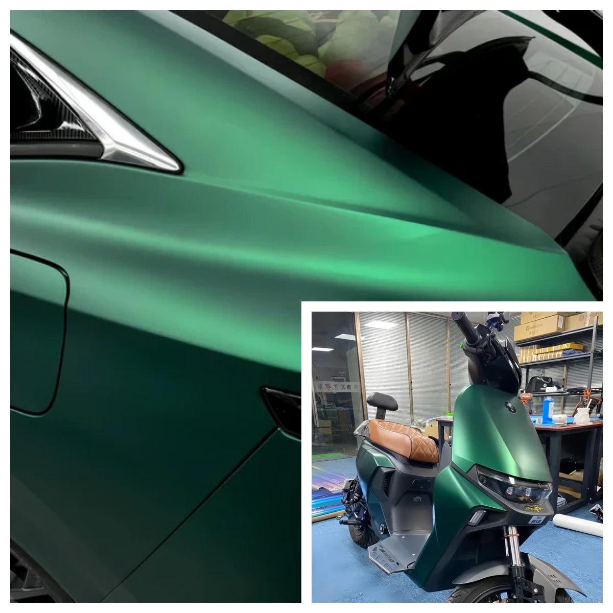 Anole Satin Chrome Silk Green Vinyl Car Wrap