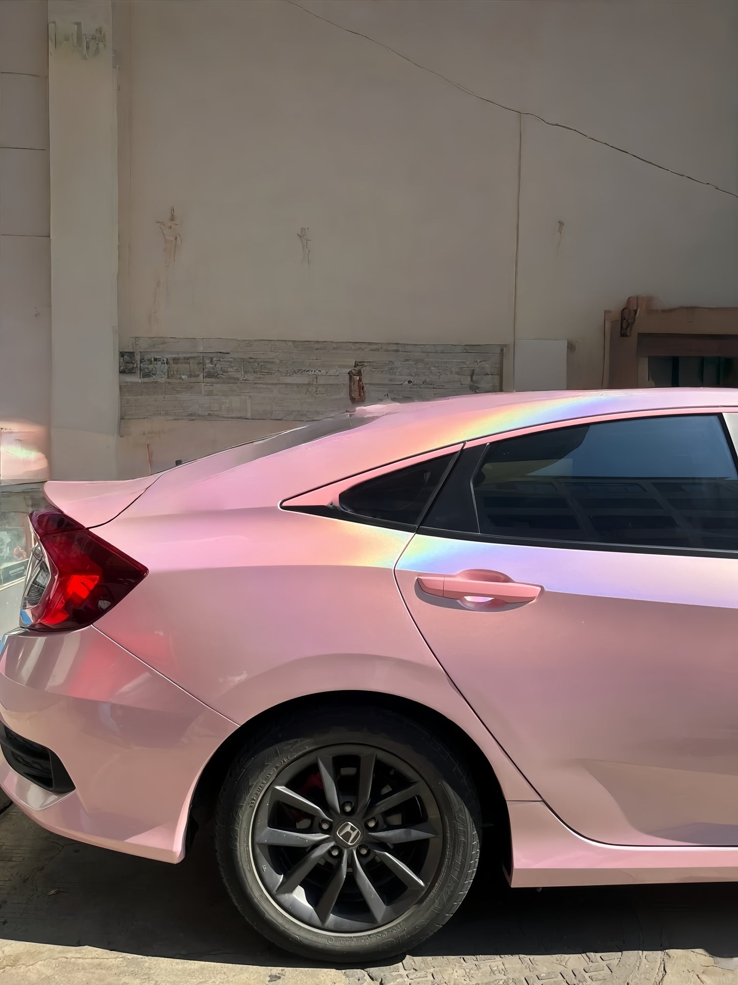 Anole Glossy Iridescent Rouge Pink Laser Car Vinyl Wrap