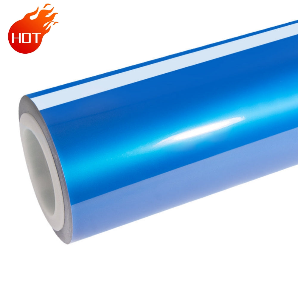 Anole Glossy Metallic Bright Blue Azure Blue Car Vinyl Wrap