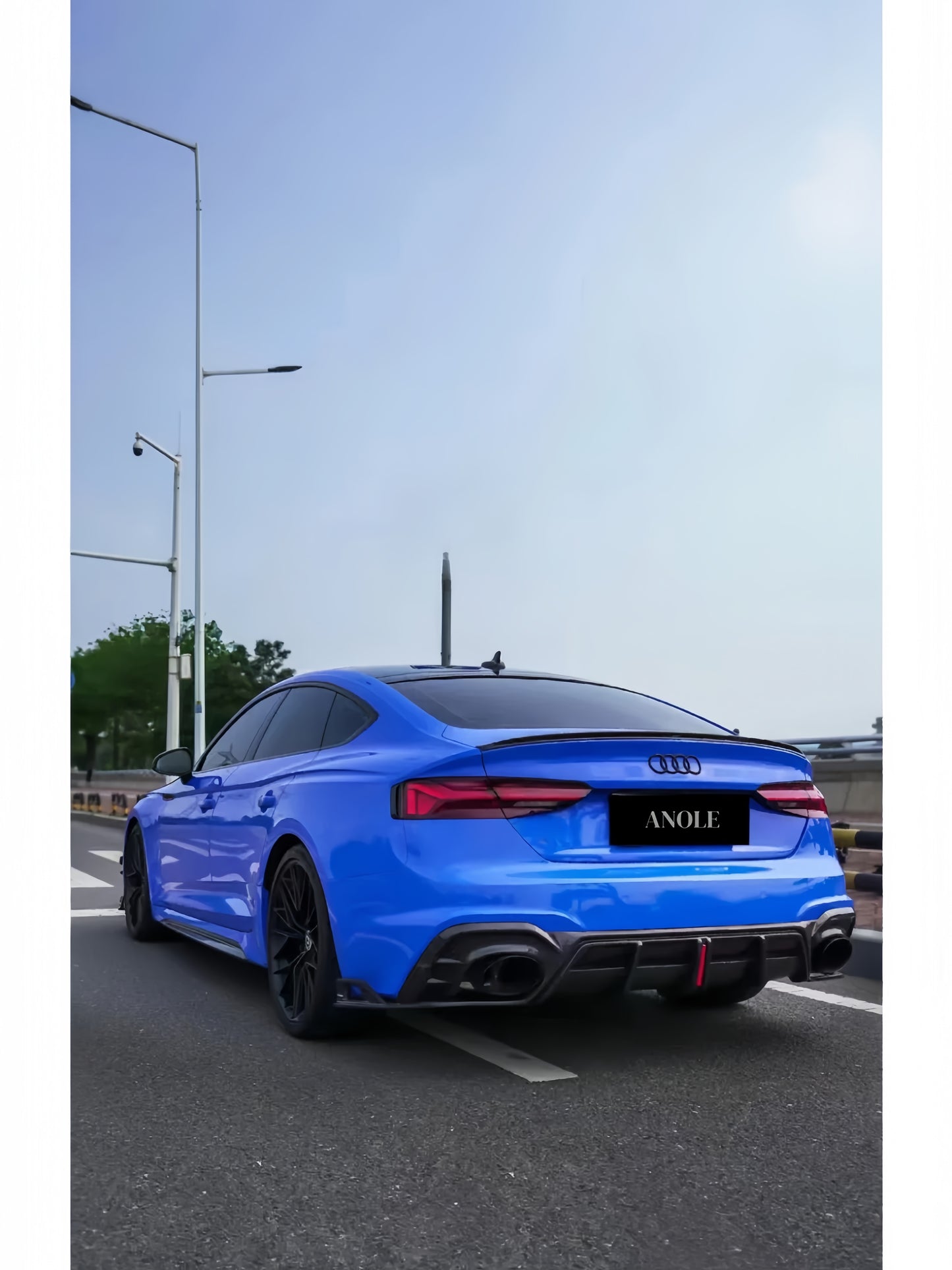 Anole Glossy Metallic Bright Blue Azure Blue Car Vinyl Wrap