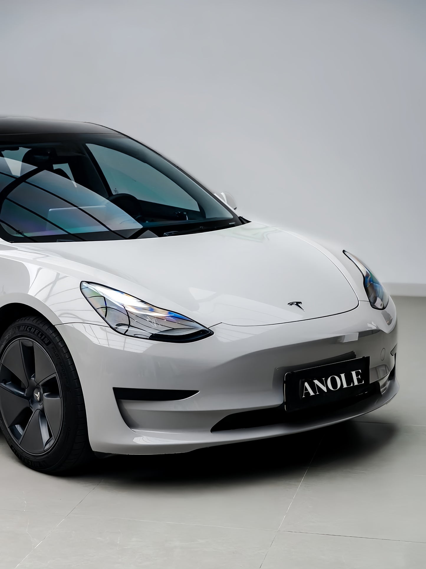 Anole High Glossy Bright Gray Vinyl Car Wrap
