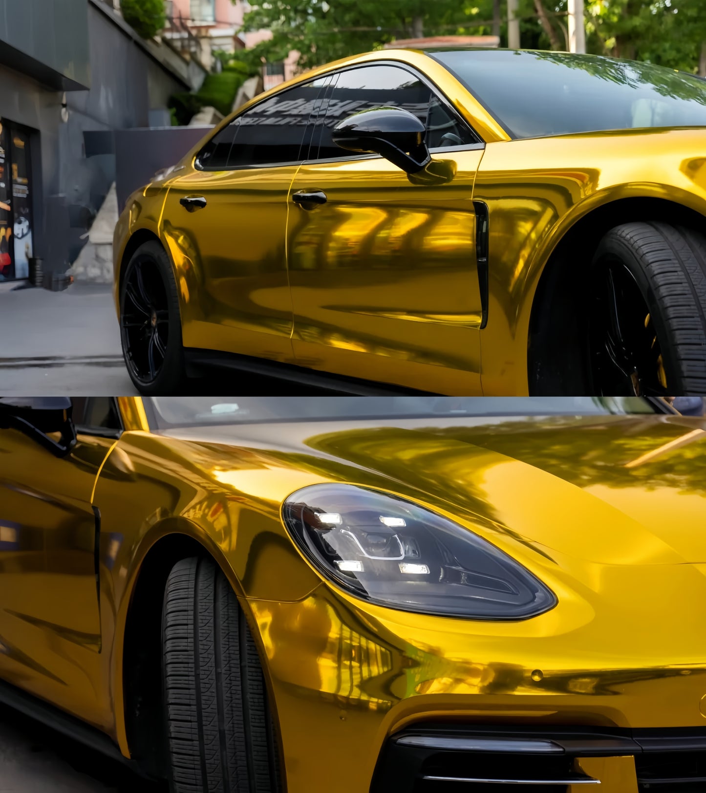 Anole Mirror Chrome Stretching Gold Vinyl Car Wrap
