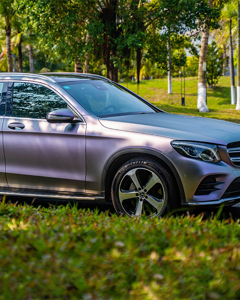 Anole Matte Gunmetal Silver Purple Vinyl Car Wrap