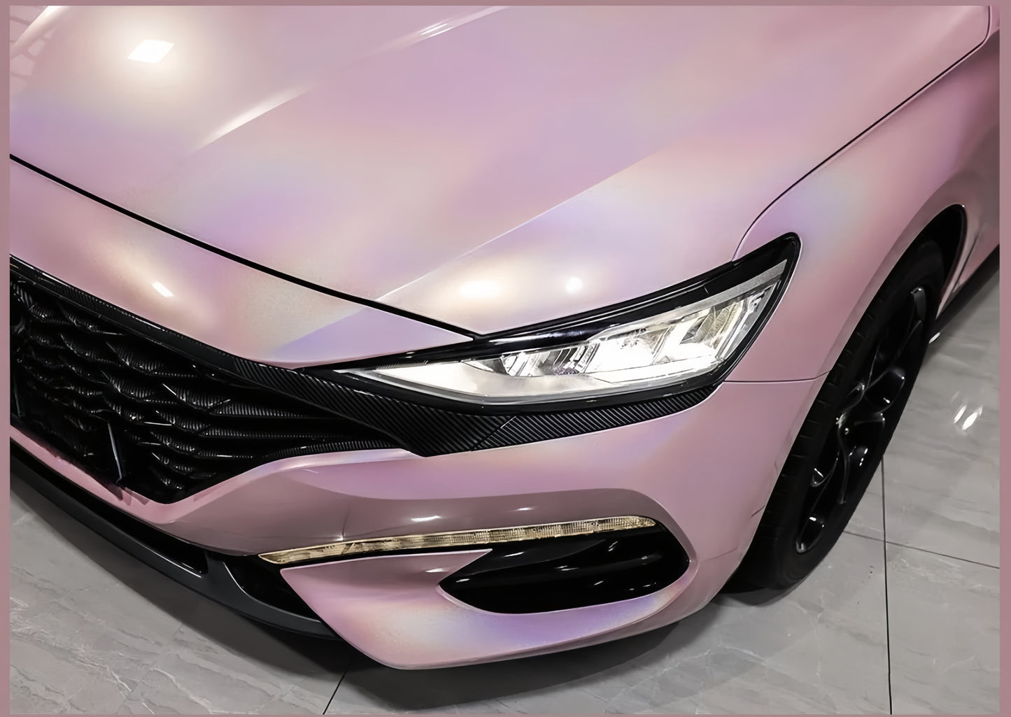 Anole Glossy Iridescent Rouge Pink Laser Car Vinyl Wrap