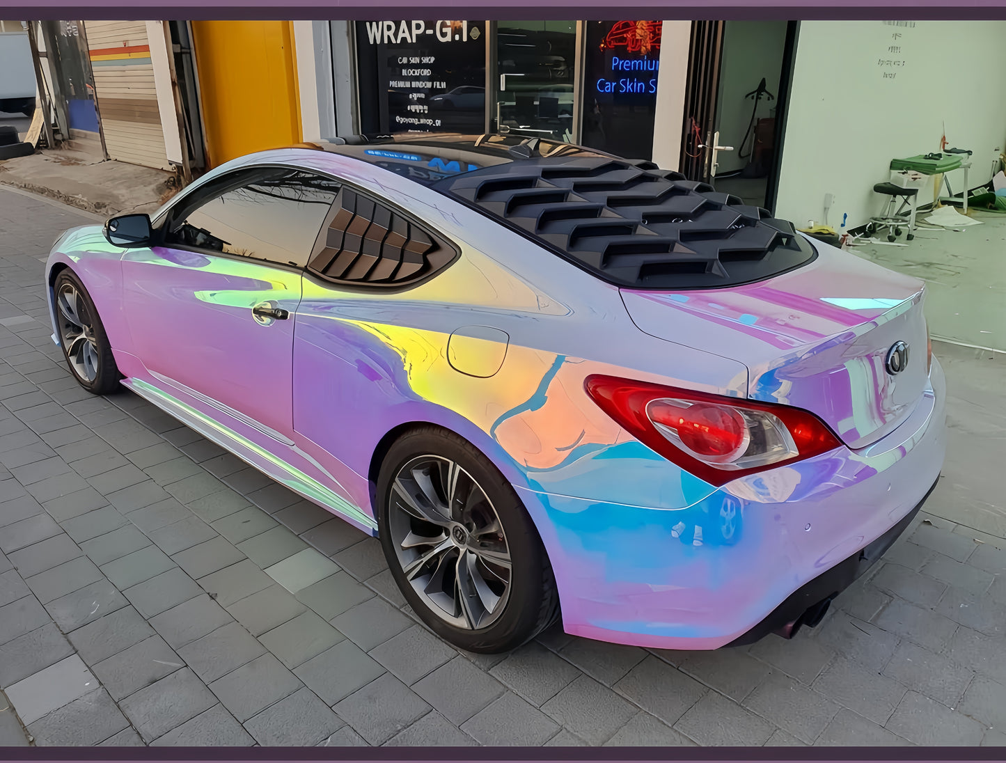 Anole Glossy Iridescent Opal Chrome White Laser Car Vinyl Wrap