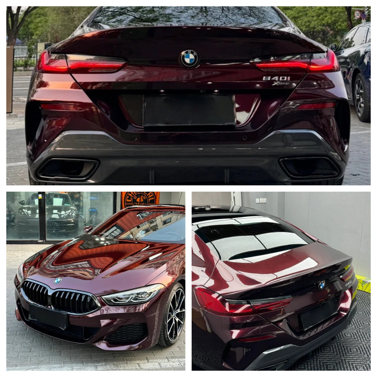 Anole Glossy PET Metallic Dark Red Car Vinyl Wrap