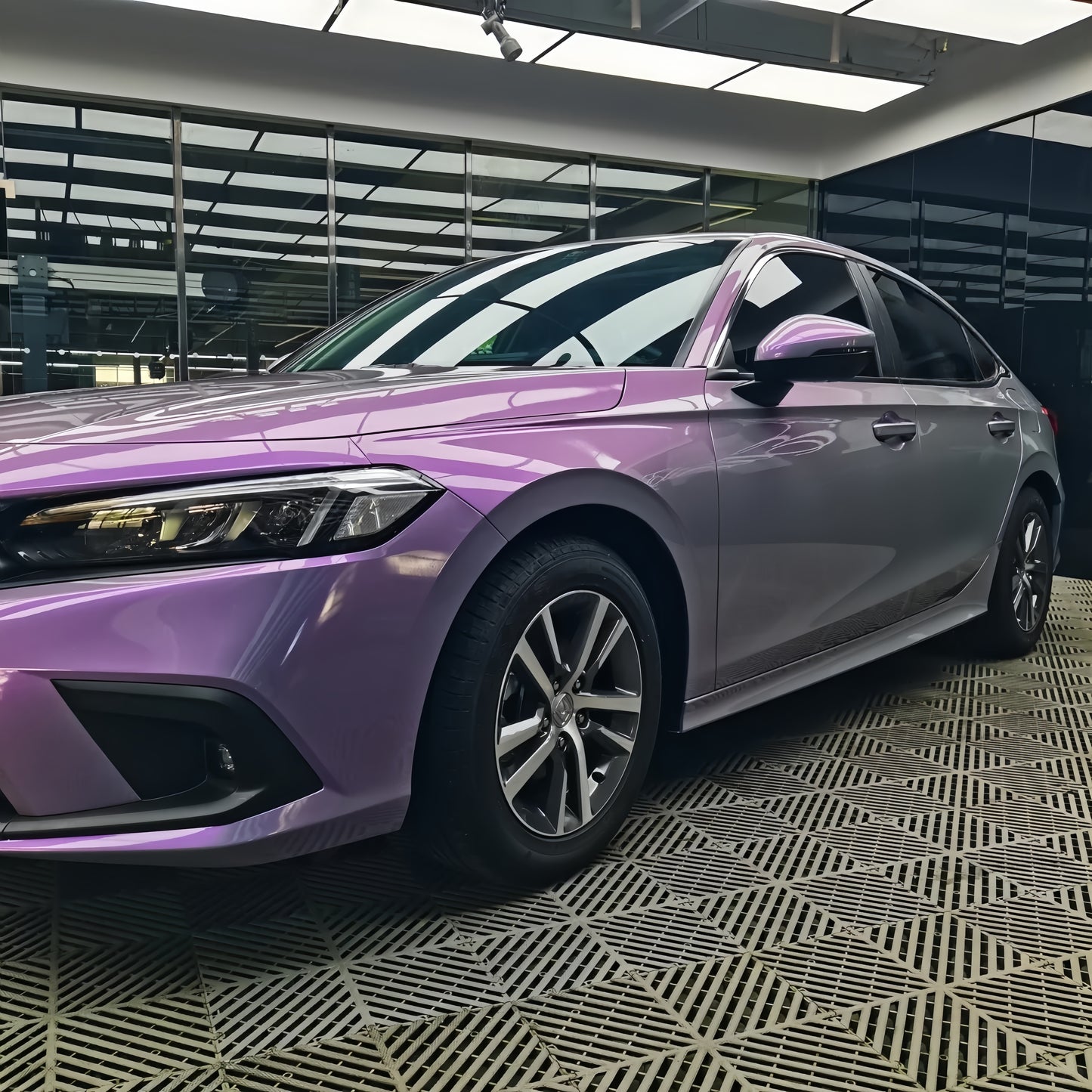 Anole Candy Metallic Gray Purple Car Vinyl Wrap