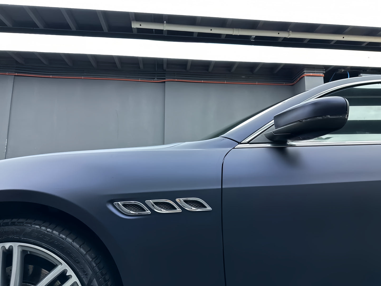 Anole Matte Metallic Black Blue Vinyl Car Wrap