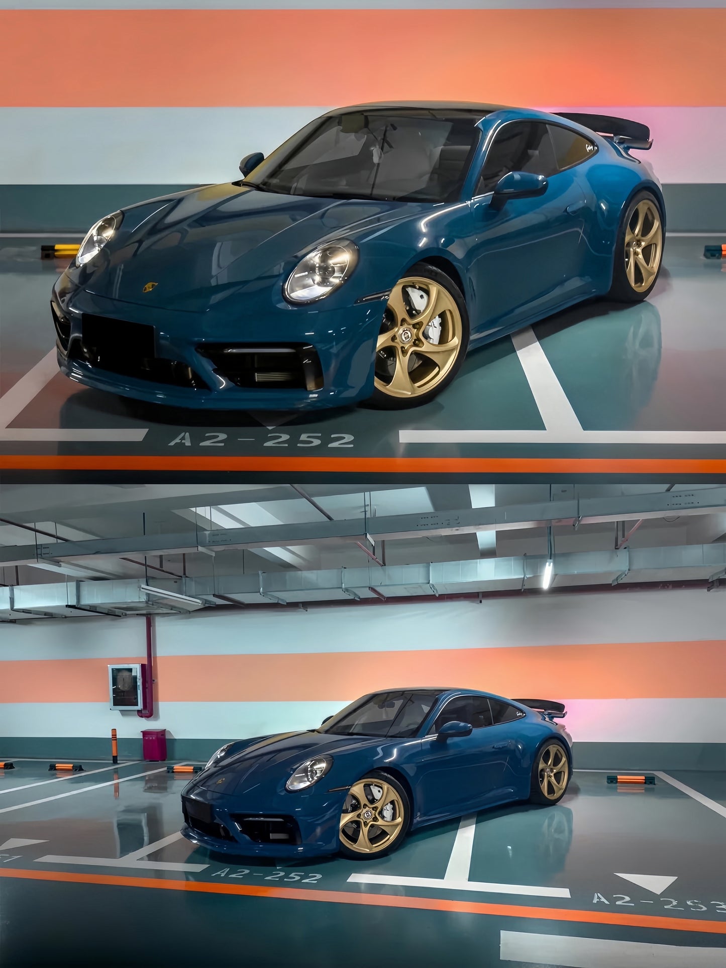 Anole High Gloss Crystal Porsche Deep Blue Vinyl Car Wrap