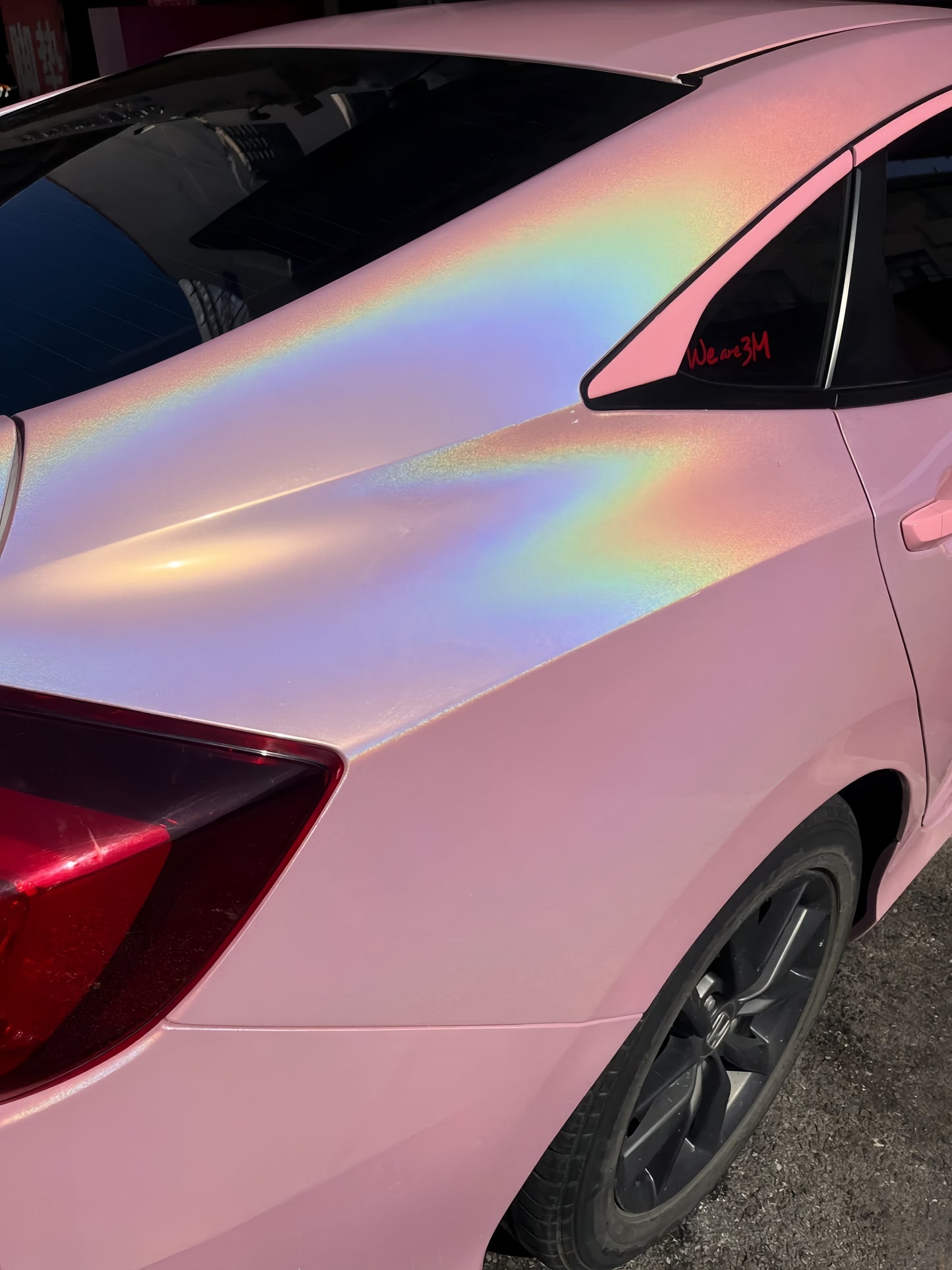 Anole Glossy Iridescent Rouge Pink Laser Car Vinyl Wrap