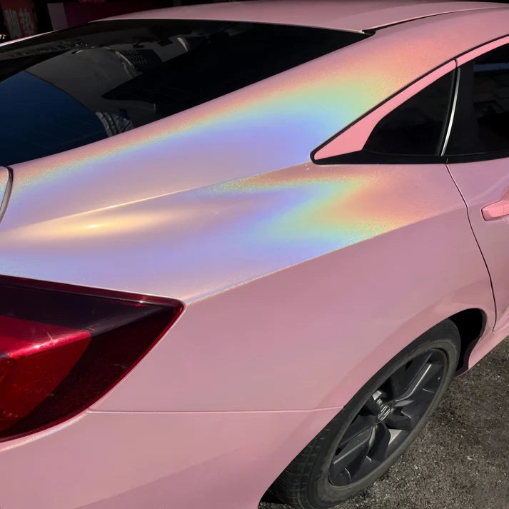 Anole Glossy Iridescent Rouge Pink Laser Car Vinyl Wrap
