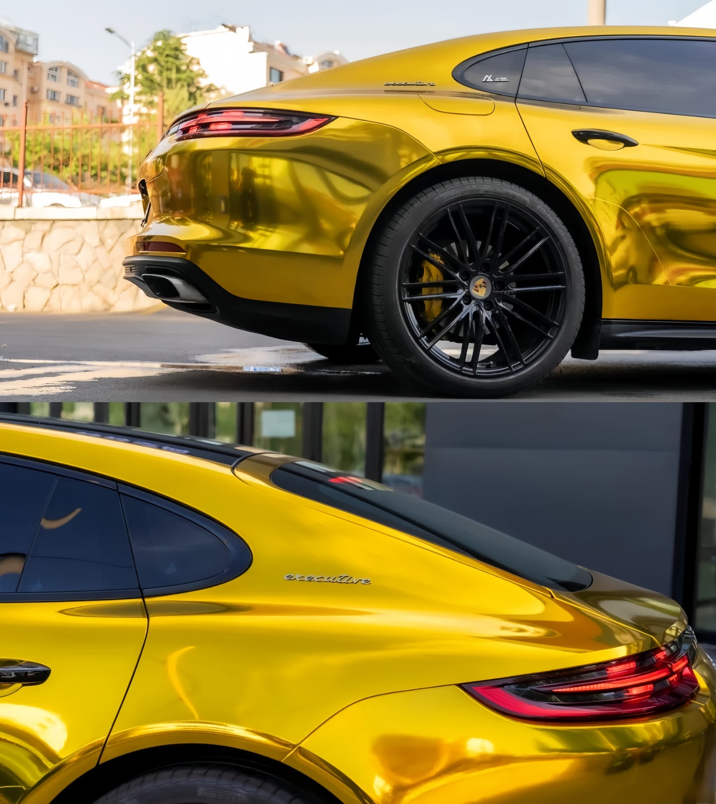Anole Mirror Chrome Stretching Gold Vinyl Car Wrap