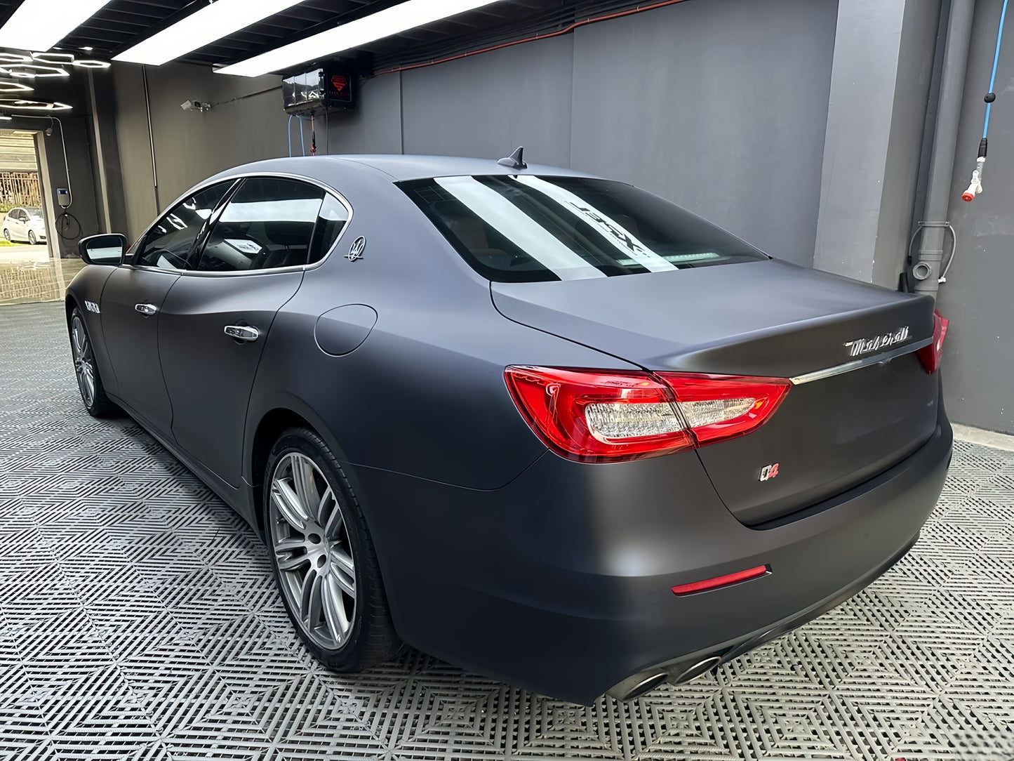 Anole Matte Metallic Black Blue Vinyl Car Wrap