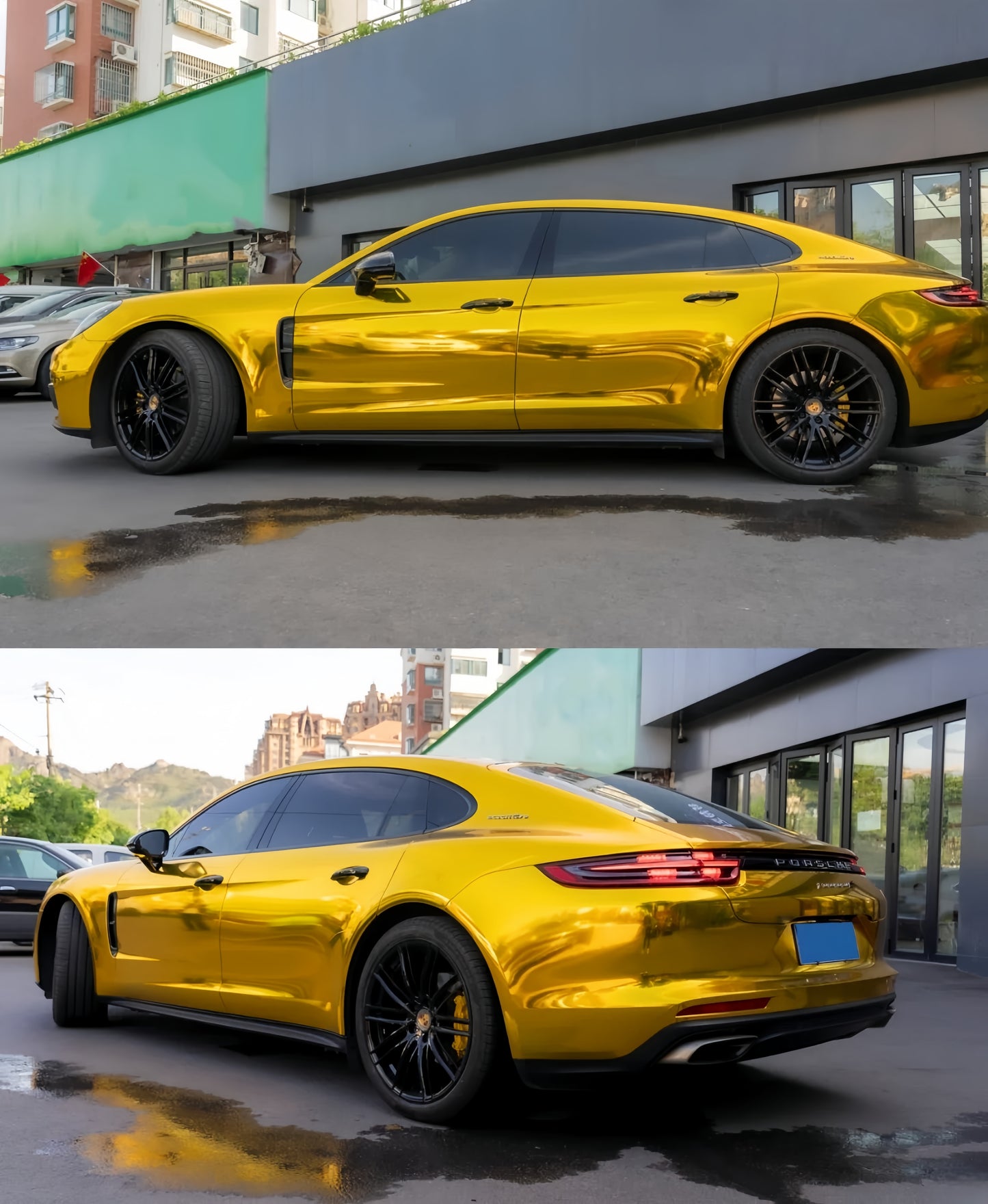 Anole Mirror Chrome Stretching Gold Vinyl Car Wrap