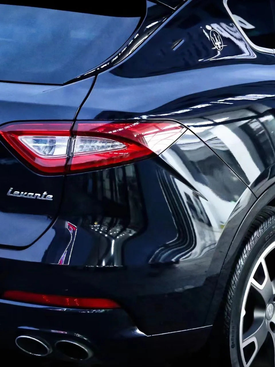 Anole Glossy Metallic Glitter Black Blue Car Vinyl Wrap