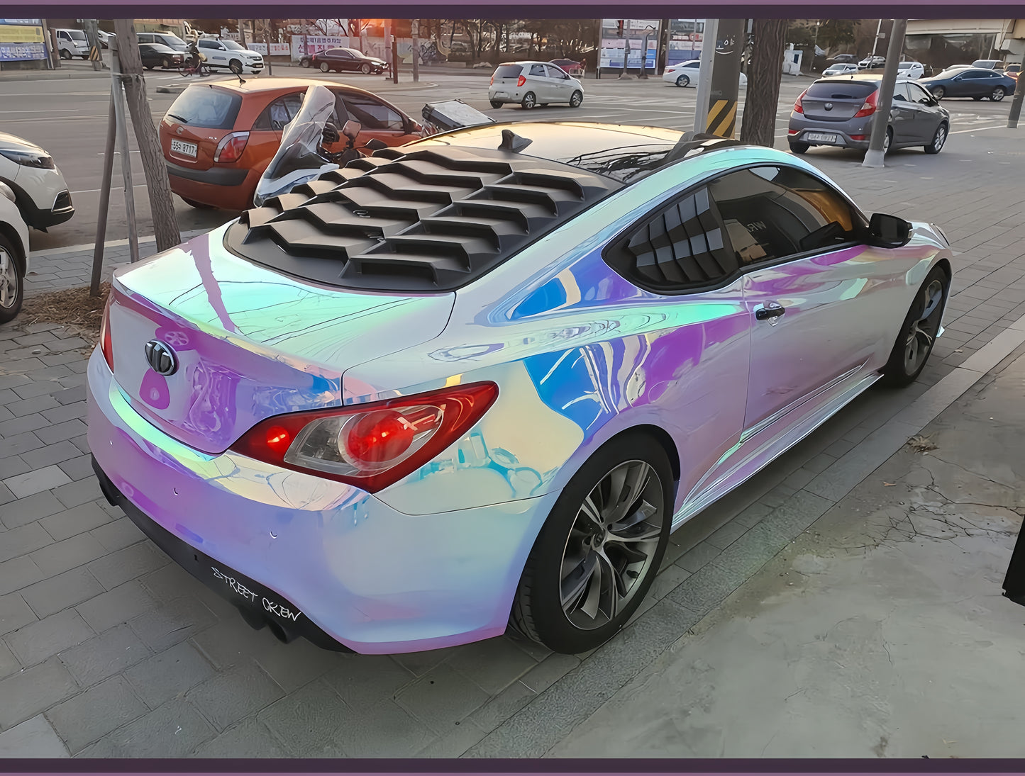 Anole Glossy Iridescent Opal Chrome White Laser Car Vinyl Wrap