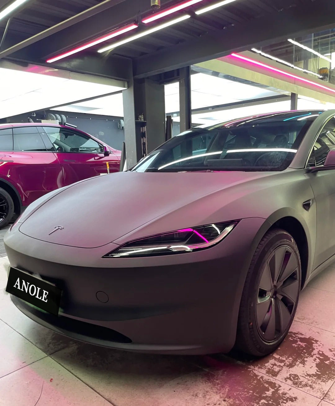 Anole Frosted Matte Black Vinyl Car Wrap