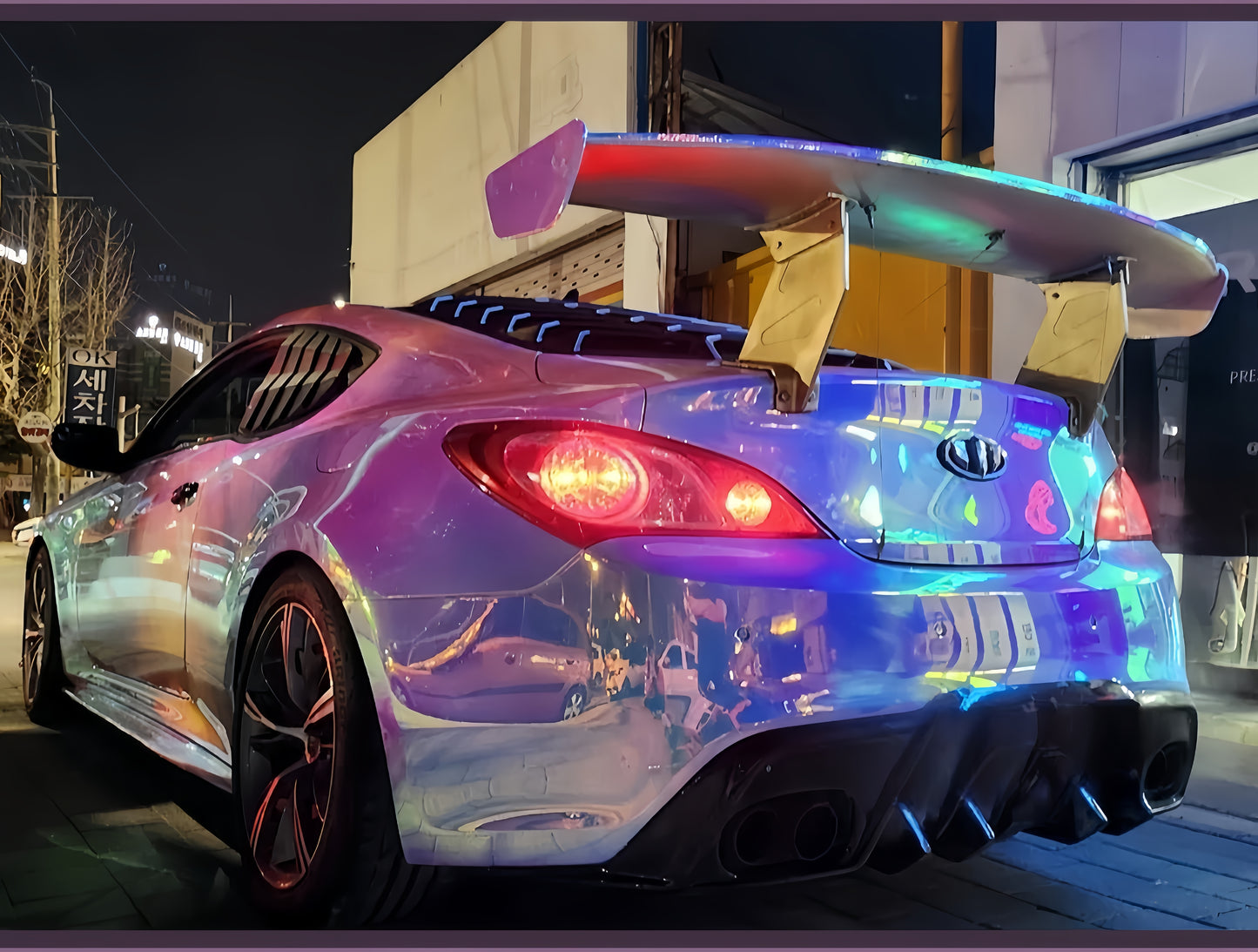 Anole Glossy Iridescent Opal Chrome White Laser Car Vinyl Wrap