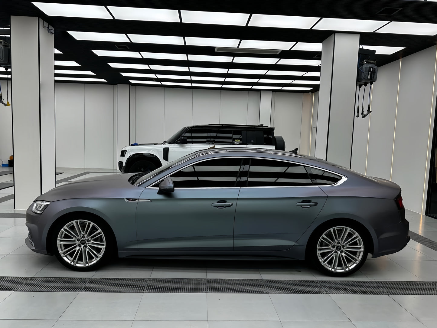 Anole Matte Gunmetal Silver Purple Vinyl Car Wrap