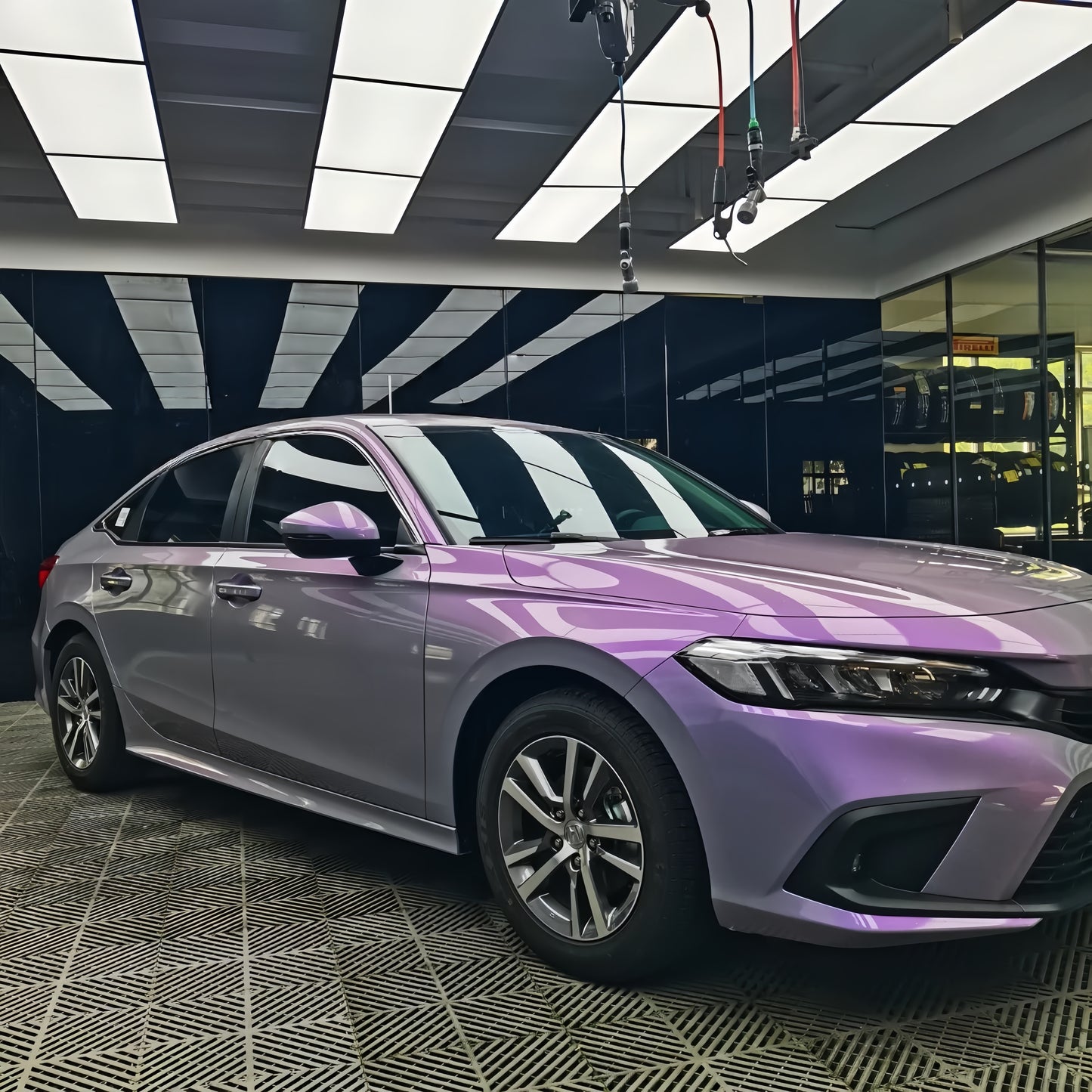 Anole Candy Metallic Gray Purple Car Vinyl Wrap 16