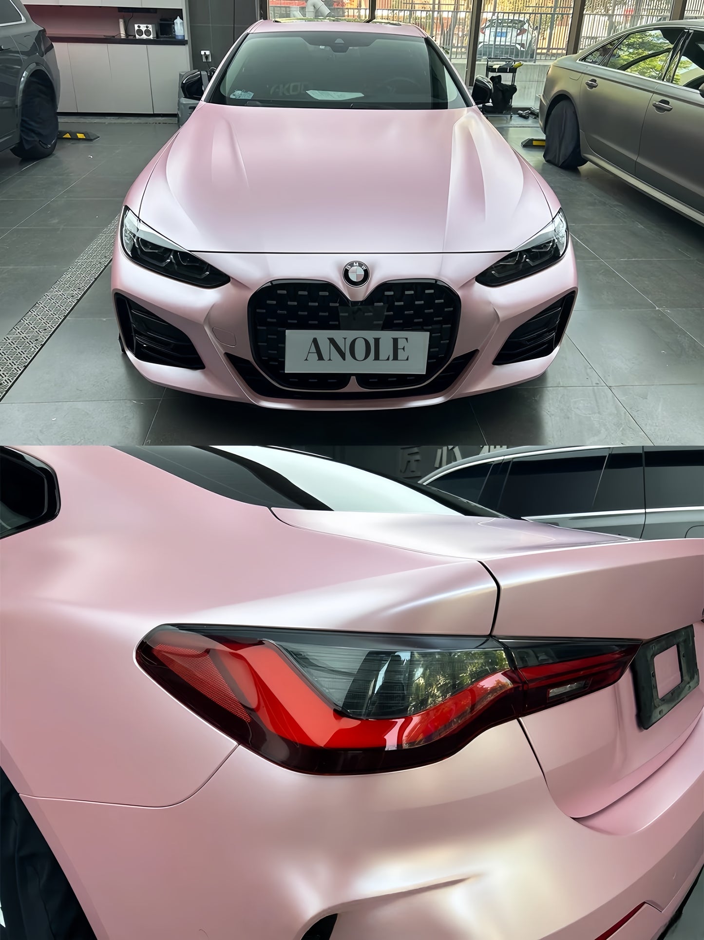 Anole Matte Metallic Pearl Baby Pink Vinyl Wrap for Car &Trucks & SUVs&Vans