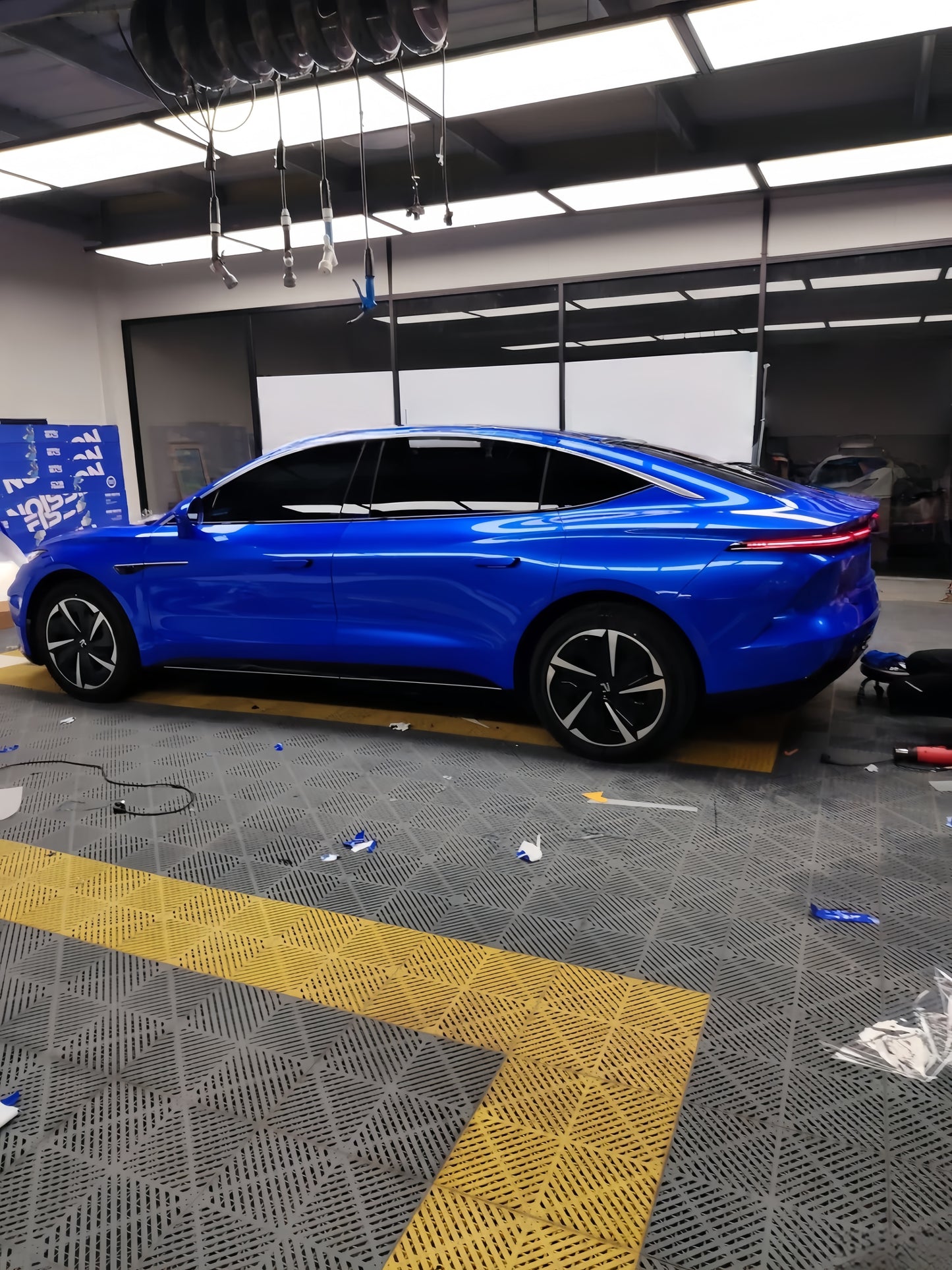 Anole Glossy Metallic Bright Blue Azure Blue Car Vinyl Wrap