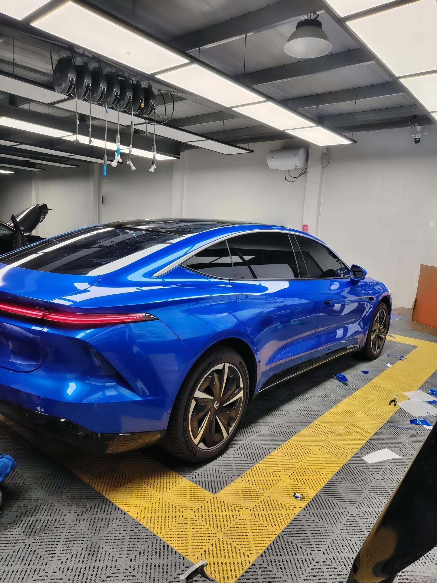 Anole Glossy Metallic Bright Blue Azure Blue Car Vinyl Wrap