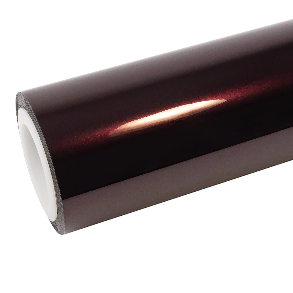 Anole Glossy PET Metallic Dark Red Car Vinyl Wrap