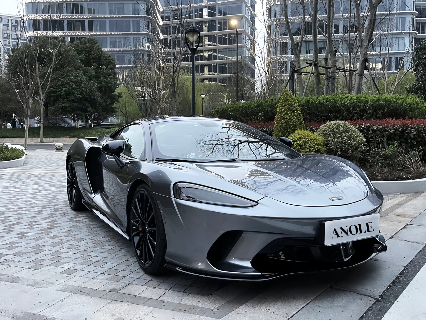 Anole Glossy Metallic Titanium Gray Vinyl Car Wrap