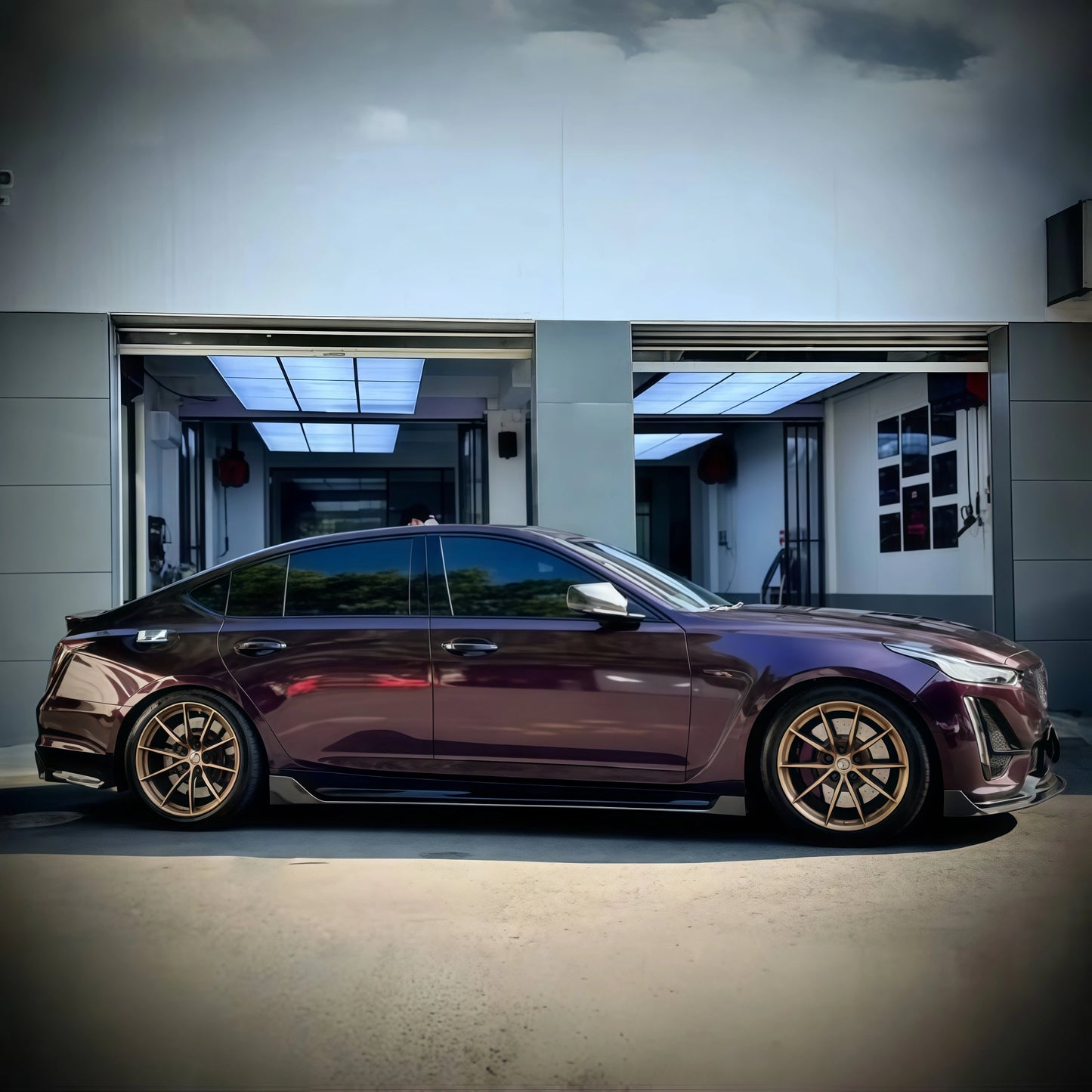 Anole Glossy PET Metallic Dark Red Car Vinyl Wrap