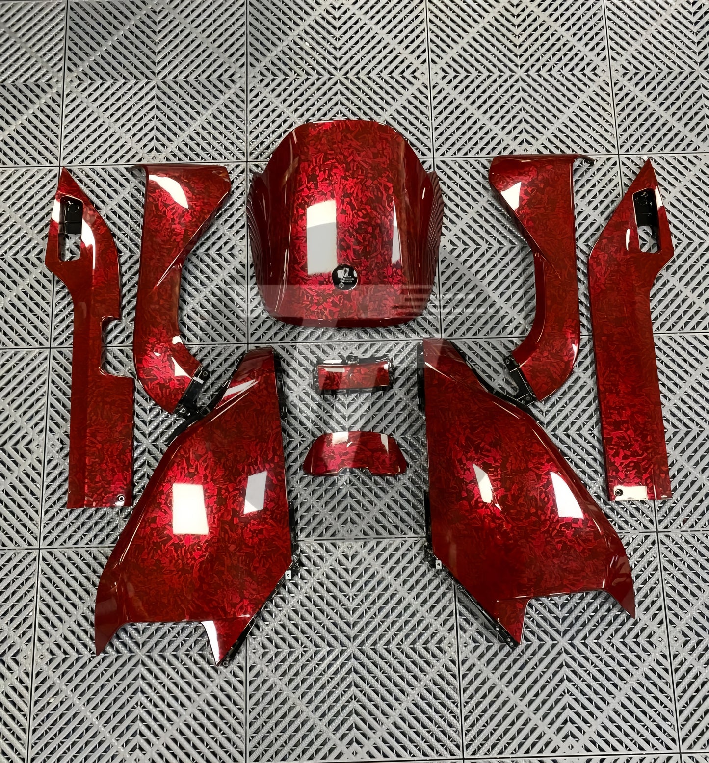 Anole Glossy Red Forged PET Carbon Fiber Vinyl Wrap