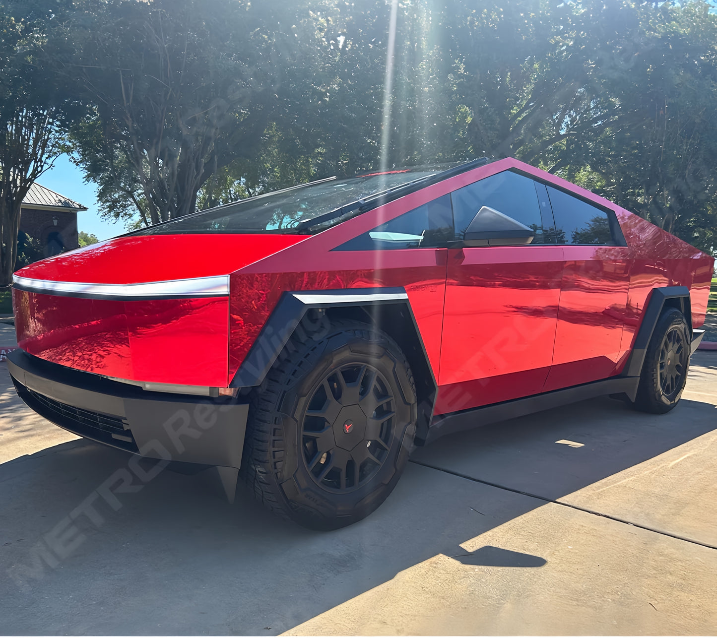 Anole Mirror Chrome Stretching Red Vinyl Car Wrap