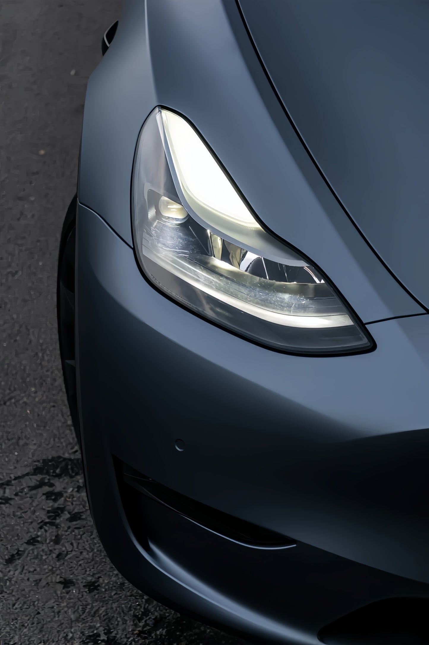 Anole Matte Silk Gray Blue Vinyl Car Wrap