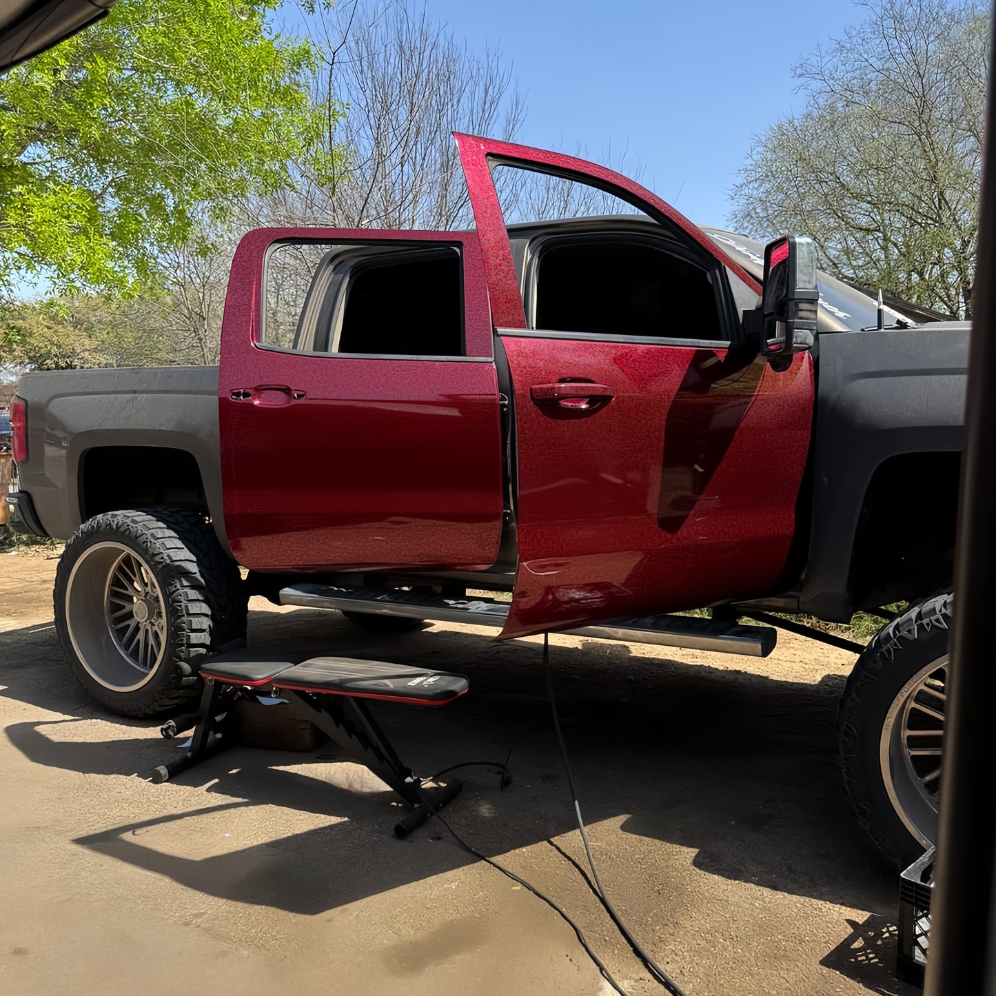 Anole Glossy Red Forged PET Carbon Fiber Vinyl Wrap
