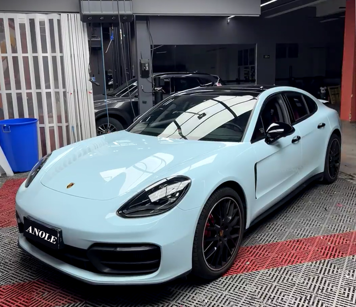 Anole Super Glossy Glacier Blue Vinyl Wrap Car