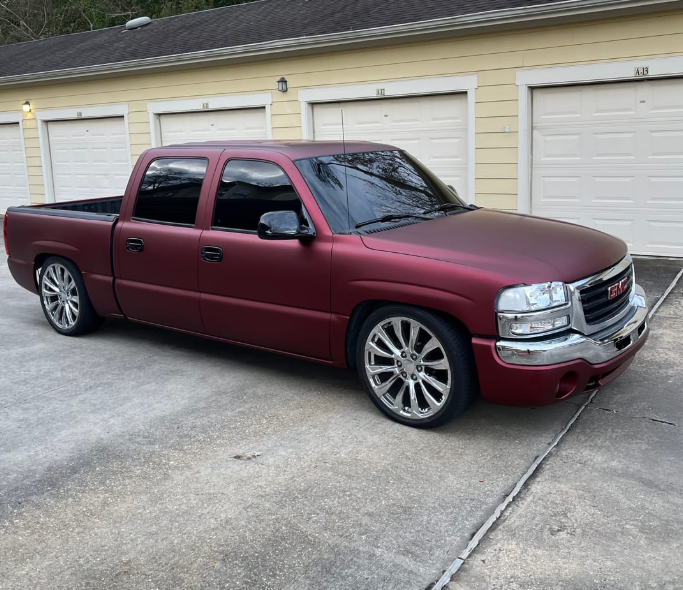 Anole Satin Chrome Chocolate Cosmos Red Vinyl Car Wrap